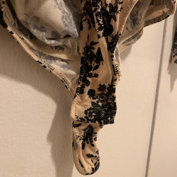 Free People Printed Turnt Bodysuit in Cream - Picture 5 of 7